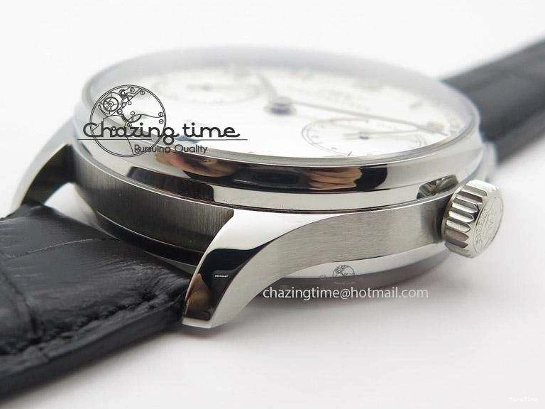 MIROTIME 0405 Bold Portuguese Real PR IW500704 ZF 1:1 Best Edition On Black Leather Strap A 7374